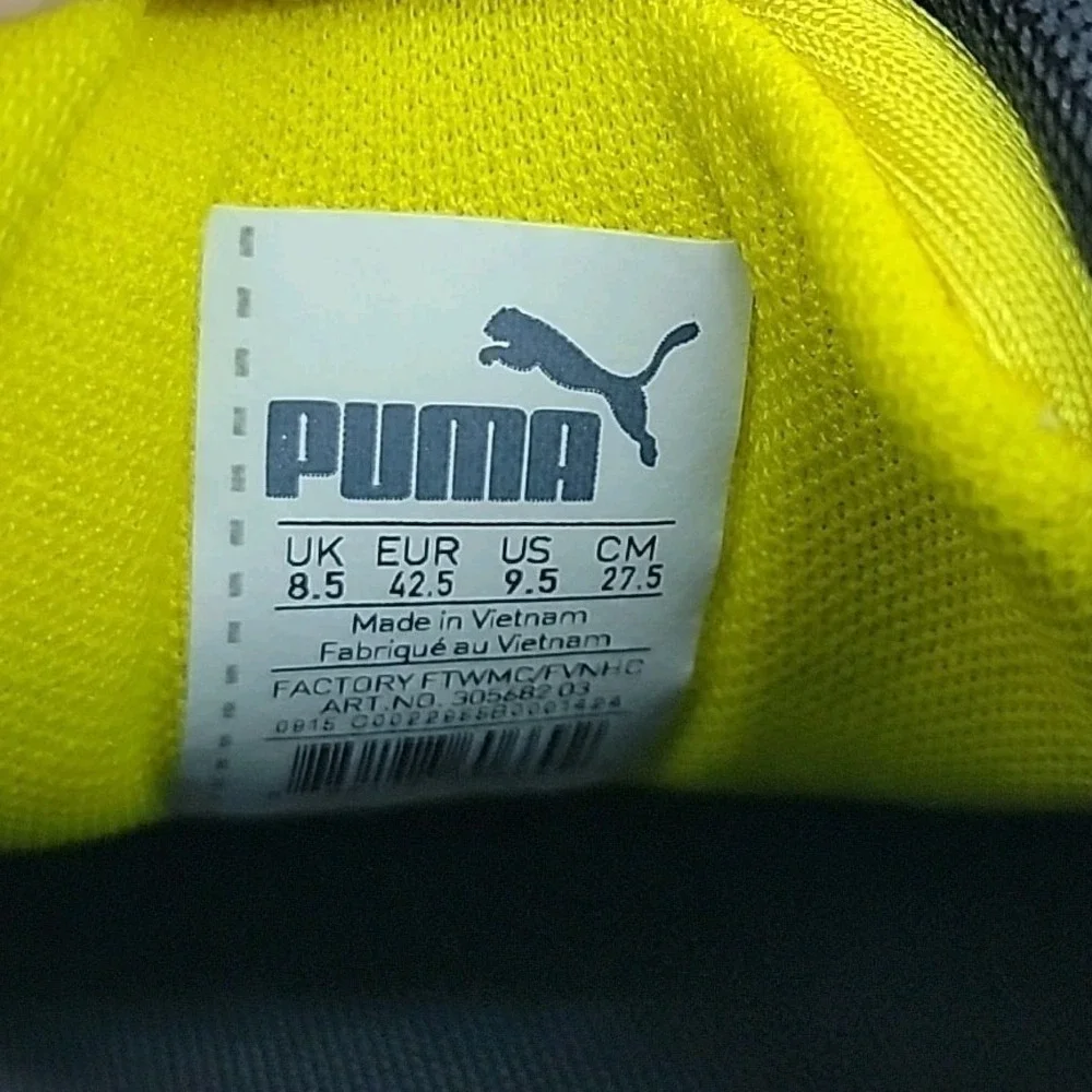 PUMA EvoSpeed Ferrari Sneaker Motorsport Shoe Vibrant Yellow Black Womens US 9.5